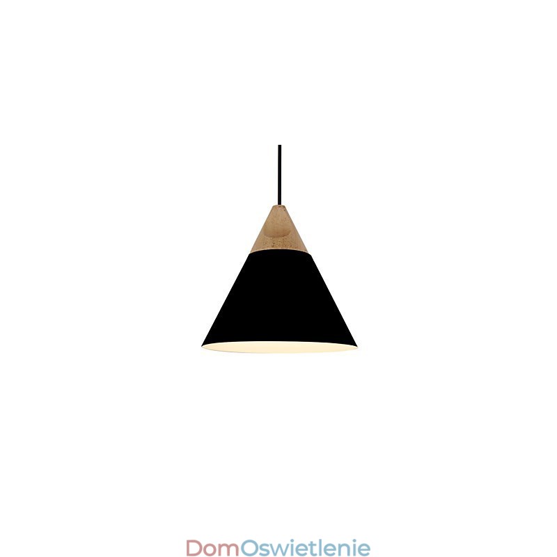 Miniaturowa artystyczna lampa wisząca w kształcie stożka 1 światło Nowoczesna prostota Wykończenie Czarno-biało-żółte Aluminium i drewniana lampa wisząca