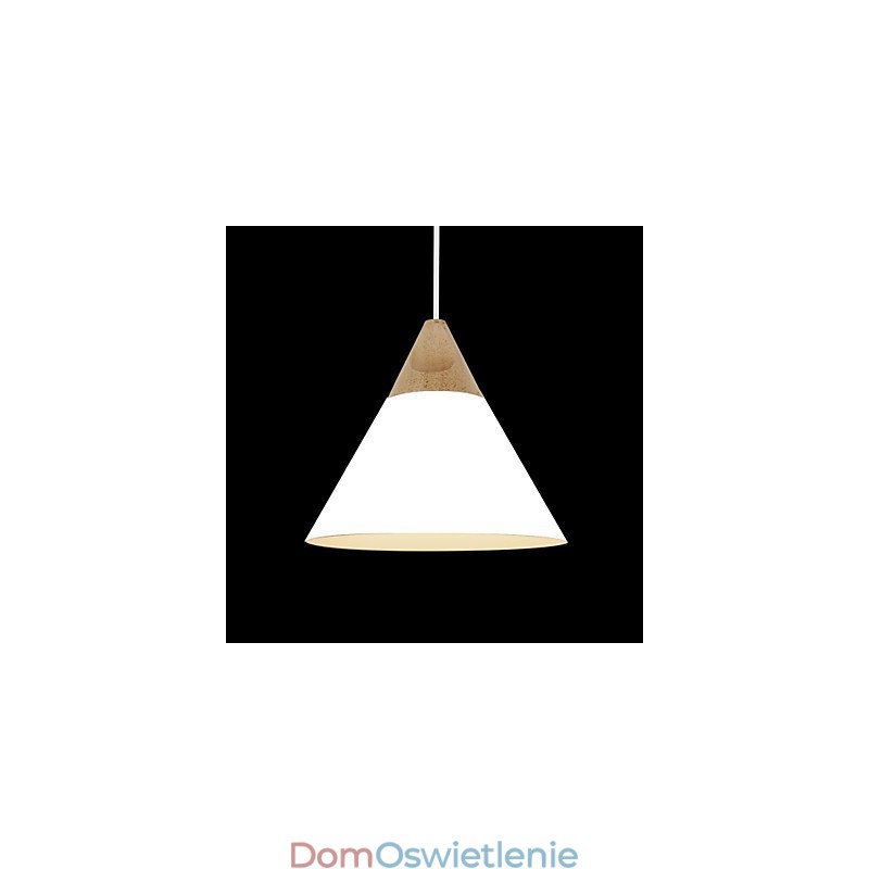 Miniaturowa artystyczna lampa wisząca w kształcie stożka 1 światło Nowoczesna prostota Wykończenie Czarno-biało-żółte Aluminium i drewniana lampa wisząca