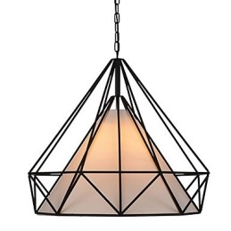 Wisząca lampa Diamond Mini 1 światło Nowoczesna prostota Czarno-białe wykończenie Stal węglowa Tkanina Droplight