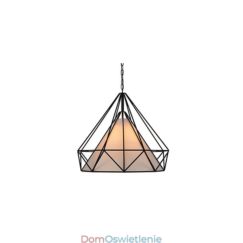 Wisząca lampa Diamond Mini 1 światło Nowoczesna prostota Czarno-białe wykończenie Stal węglowa Tkanina Droplight