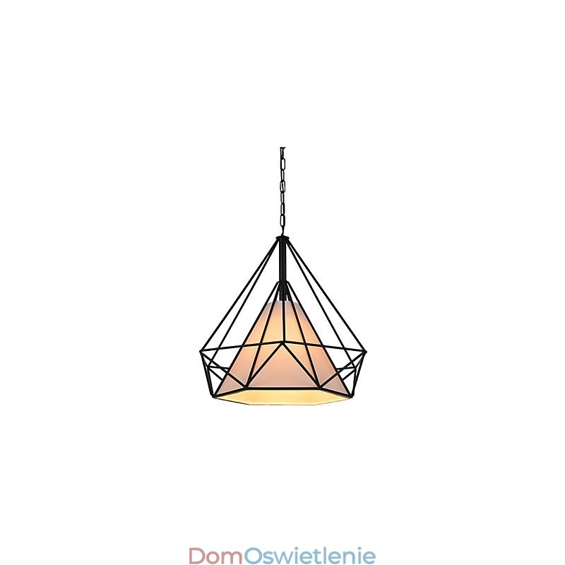Wisząca lampa Diamond Mini 1 światło Nowoczesna prostota Czarno-białe wykończenie Stal węglowa Tkanina Droplight