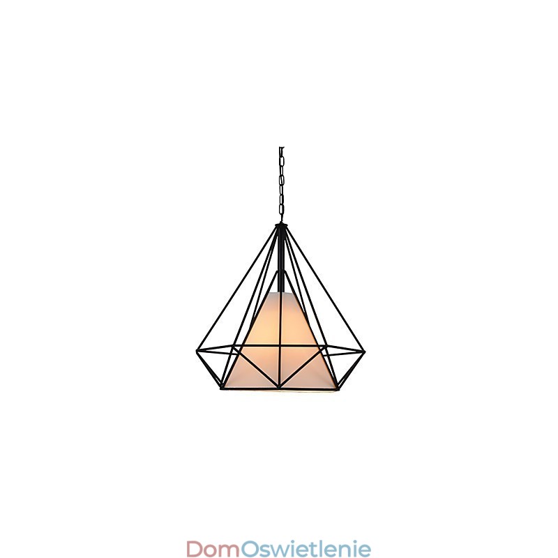 Wisząca lampa Diamond Mini 1 światło Nowoczesna prostota Czarno-białe wykończenie Stal węglowa Tkanina Droplight