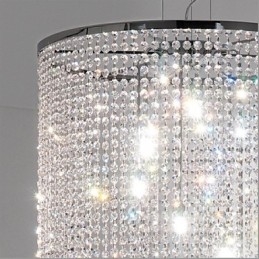 Nowoczesna współczesna lampa wisząca z kryształu i metalu