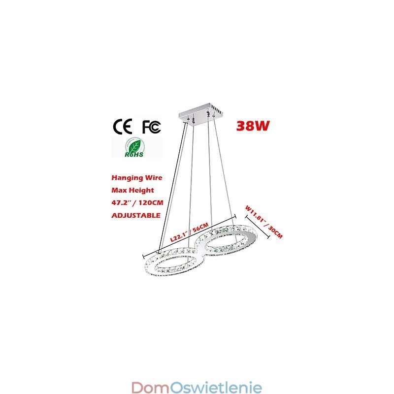 Kryształowy sufit wiszący żyrandol oświetlenie oprawy