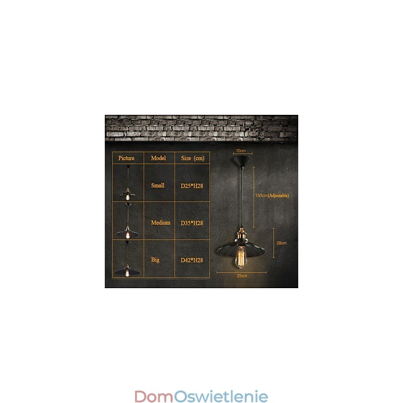 Retro Klasyczny Styl Europejski Wisząca Lampa Metalowa Sztuka Droplight