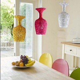 Żyrandol aluminiowy pleciony z trzema lampami Apple