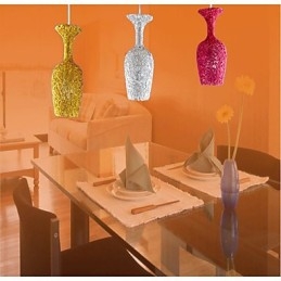 Żyrandol aluminiowy pleciony z trzema lampami Apple