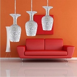 Żyrandol aluminiowy pleciony z trzema lampami Apple