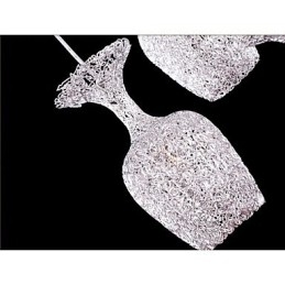 Żyrandol aluminiowy pleciony z trzema lampami Apple