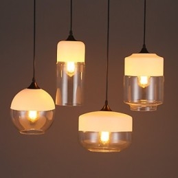 Lampa żyrandolowa ze szkła kutego żelaza w sklepie Nordic Creative Stair Shop