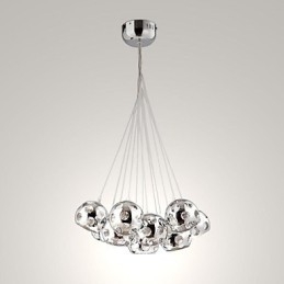 Nowoczesna współczesna lampa wisząca Globe Chrome Metal