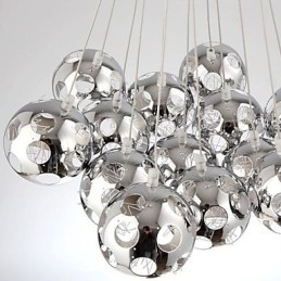 Nowoczesna współczesna lampa wisząca Globe Chrome Metal