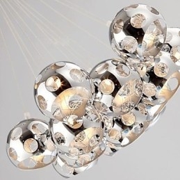 Nowoczesna współczesna lampa wisząca Globe Chrome Metal