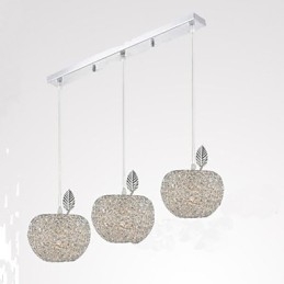 Żyrandol aluminiowy pleciony z trzema lampami Apple