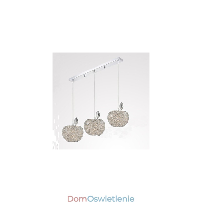 Żyrandol aluminiowy pleciony z trzema lampami Apple