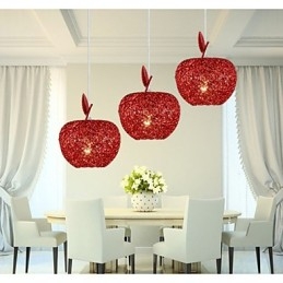 Żyrandol aluminiowy pleciony z trzema lampami Apple