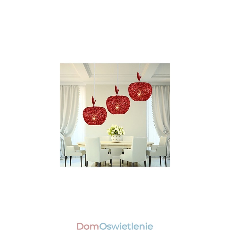 Żyrandol aluminiowy pleciony z trzema lampami Apple