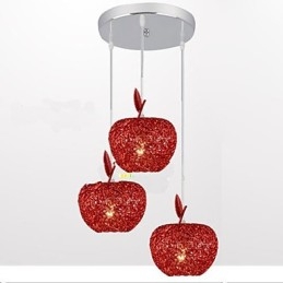 Żyrandol aluminiowy pleciony z trzema lampami Apple A