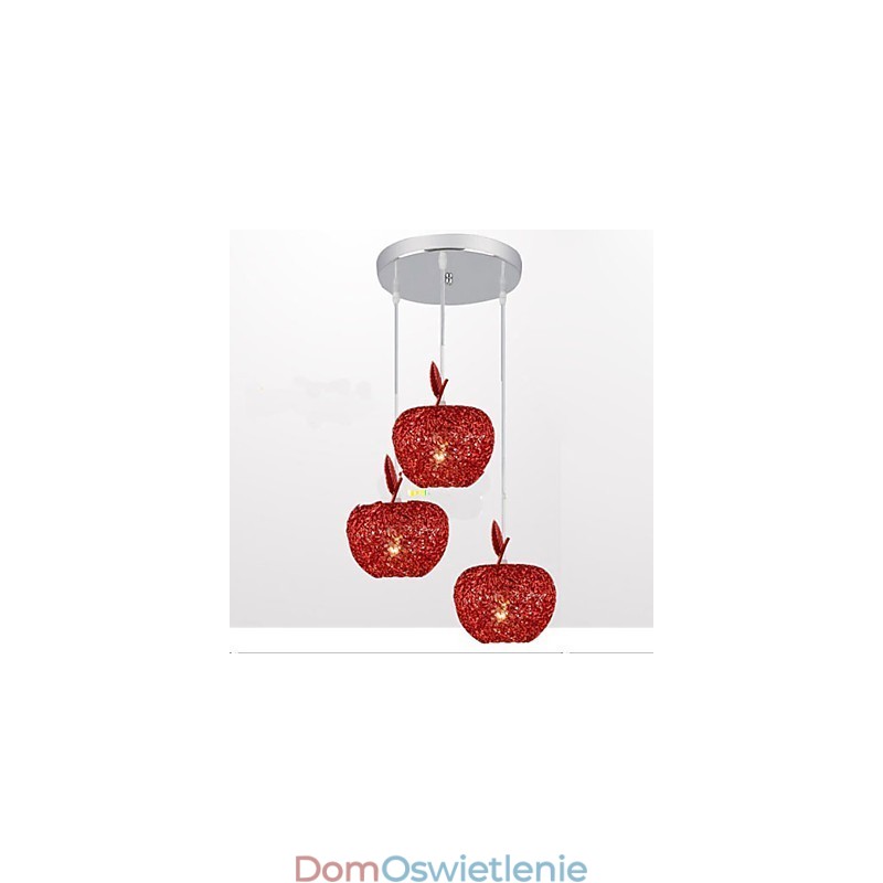 Żyrandol aluminiowy pleciony z trzema lampami Apple A