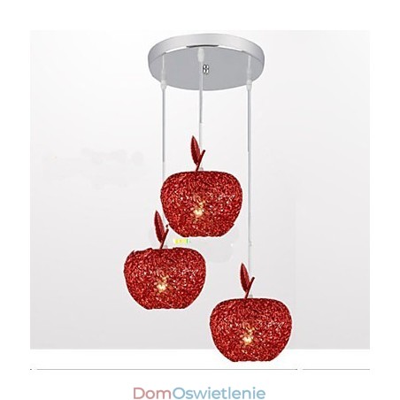 Żyrandol aluminiowy pleciony z trzema lampami Apple A Żyrandol aluminiowy pleciony z trzema lampami Apple A