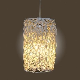 Nowoczesna, wiejska lampa Cany Art Woven Rattan Single Head Droplight