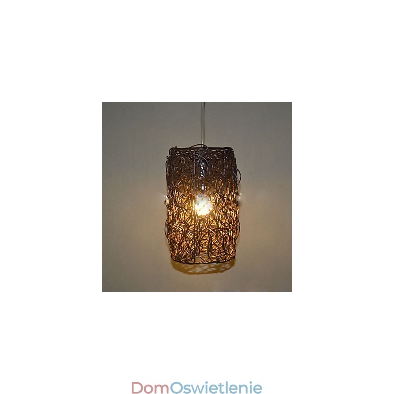 Nowoczesna, wiejska lampa Cany Art Woven Rattan Single Head Droplight