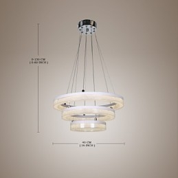 Kryształowa lampa wisząca nowoczesna lampa trzy pierścienie