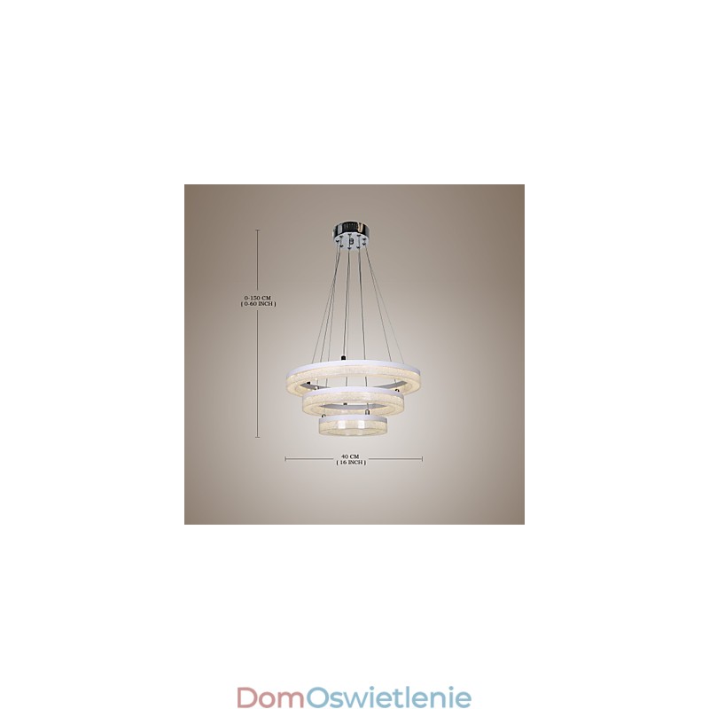 Kryształowa lampa wisząca nowoczesna lampa trzy pierścienie