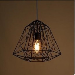 Retro Mała Siedząca Lampa Wisząca Z Kutego Żelaza Diament